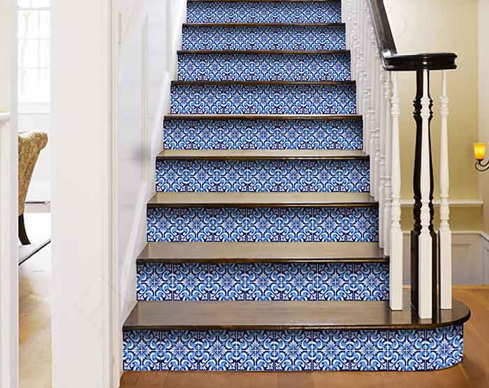 4" X 4" Blue Bali Removable Peel And Stick Tiles