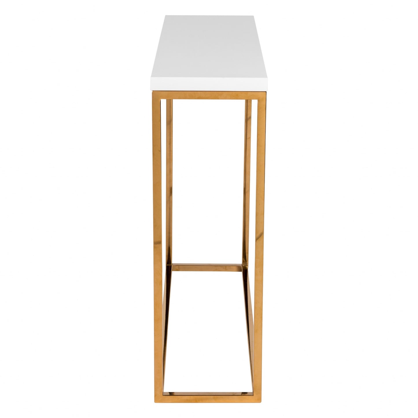 Modern White Gloss andn Gold Console Table