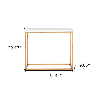 Modern White Gloss andn Gold Console Table