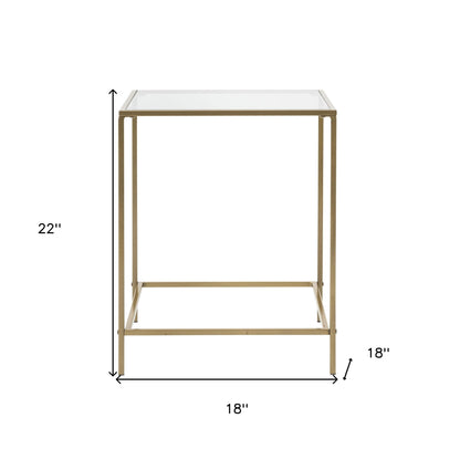 Minimalist Clear Glass and Gold Side Table