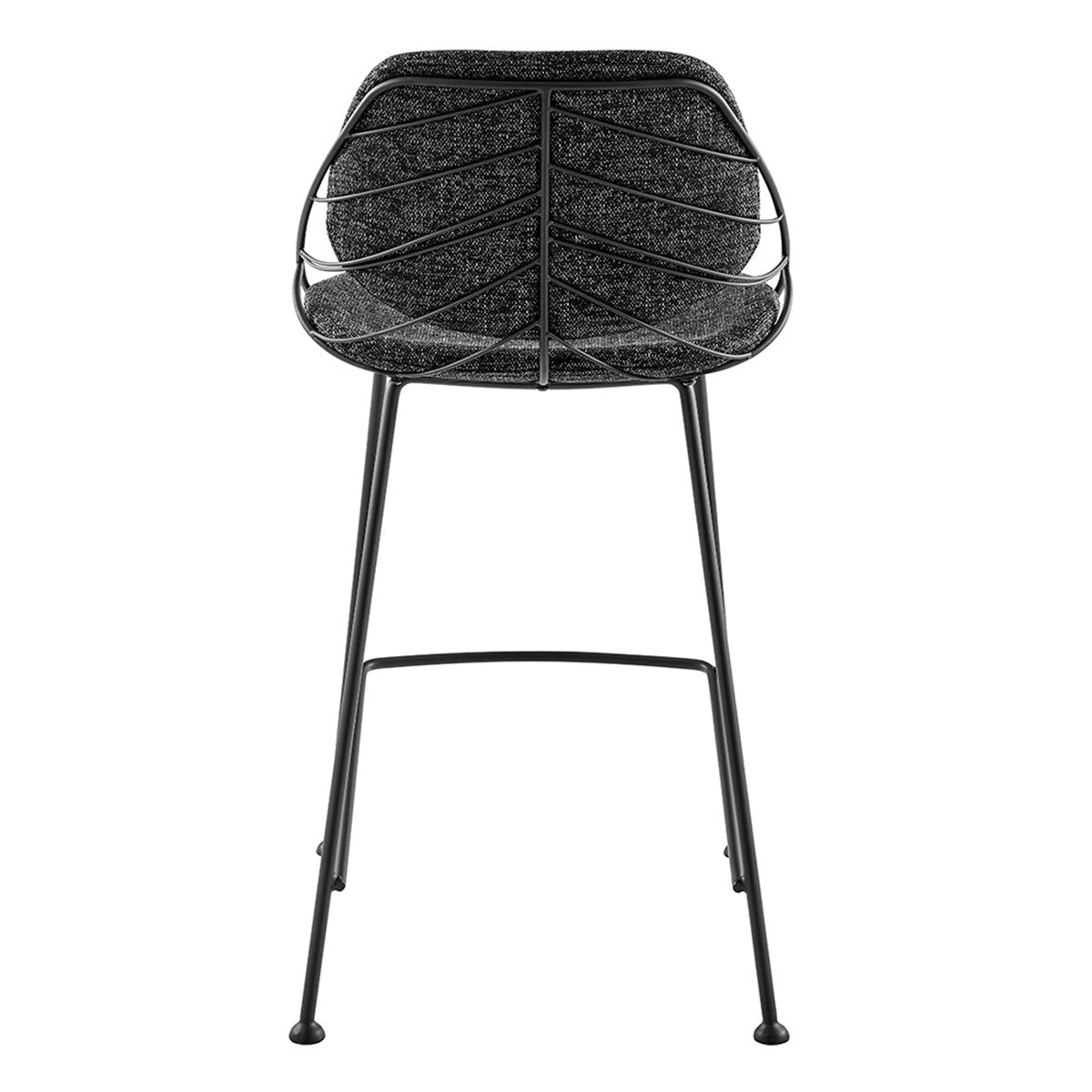 Set Of Two 36" Black Steel Low Back Counter Height Bar Chairs With Footrest