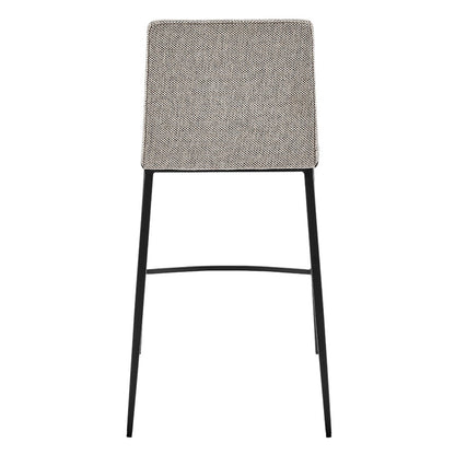 Set Of Two 36" Gray And Black Steel Low Back Counter Height Bar Chairs With Footrest