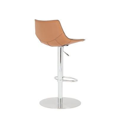 40" Terra Cotta And Silver Steel Swivel Low Back Bar Height Chair With Footrest