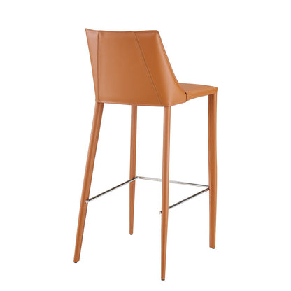 40" Terra Cotta Steel Low Back Bar Height Chair With Footrest