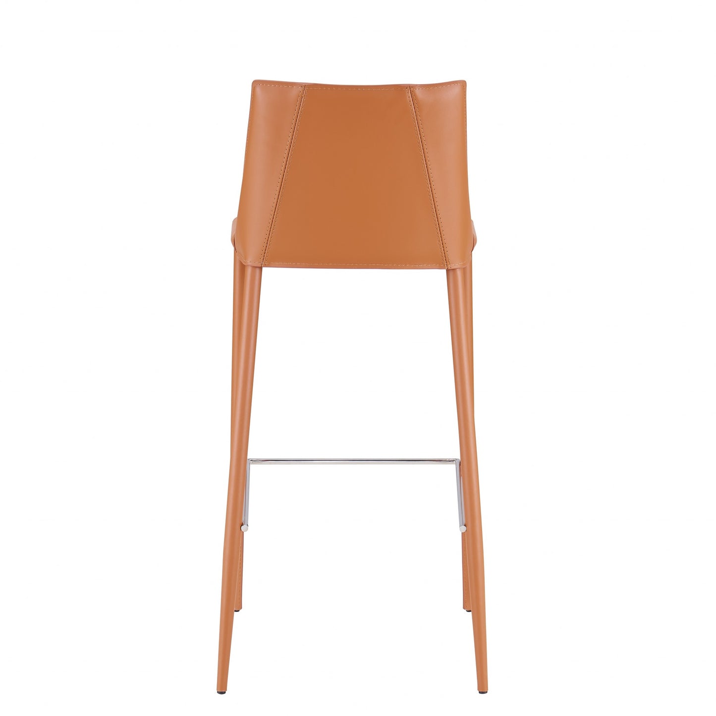 40" Terra Cotta Steel Low Back Bar Height Chair With Footrest