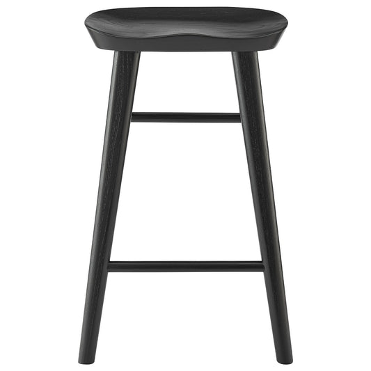 25" Black Backless Counter Height Bar Chair With Footrest