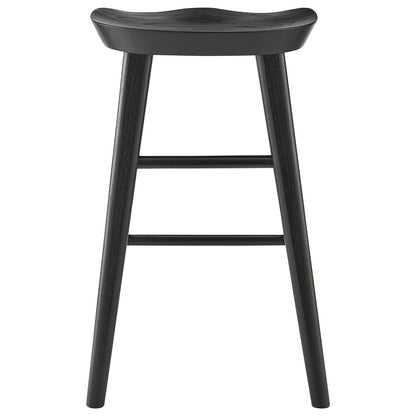 25" Black Backless Counter Height Bar Chair With Footrest