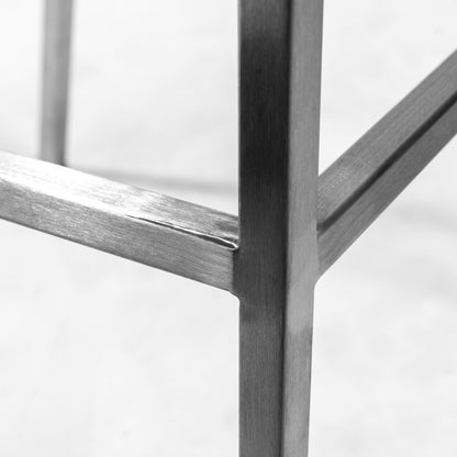 Set Of Two 36" White And Silver Steel Low Back Counter Height Bar Chairs With Footrest