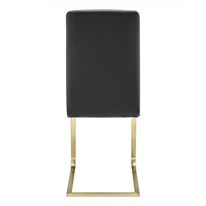 Set of Two Mod Black and Gold Dining Chairs