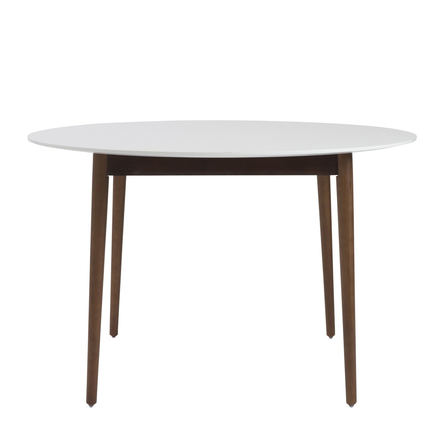 47" White and Brown Rounded Dining Table