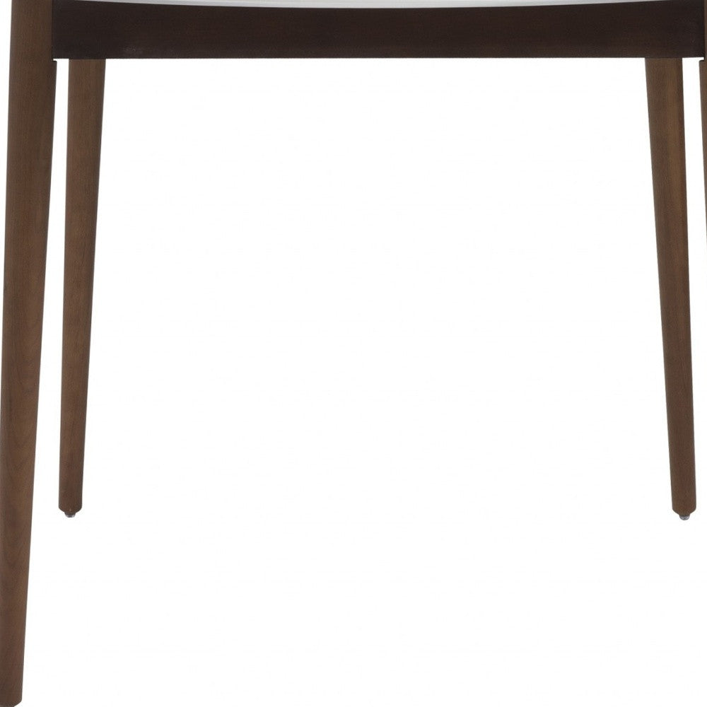 47" White and Brown Rounded Dining Table