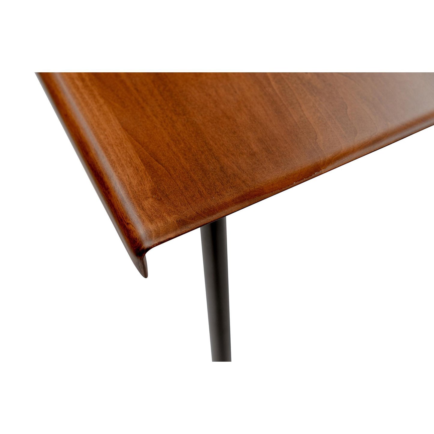 63" Brown Wood Dining Table with Black Steel Legs