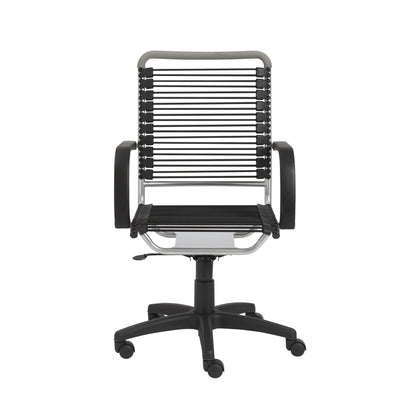 Black Swivel Adjustable Task Chair Bungee Back Steel Frame