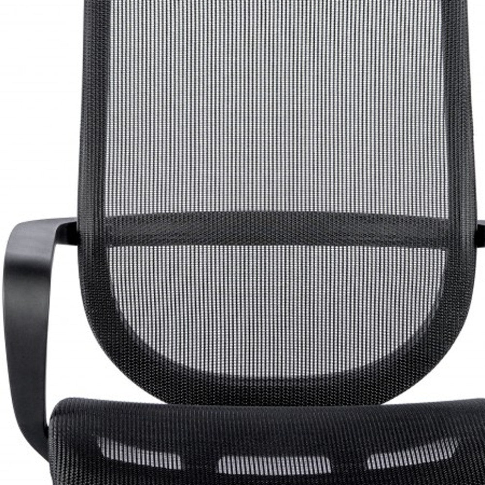 Black Swivel Adjustable Task Chair Mesh Back Plastic Frame