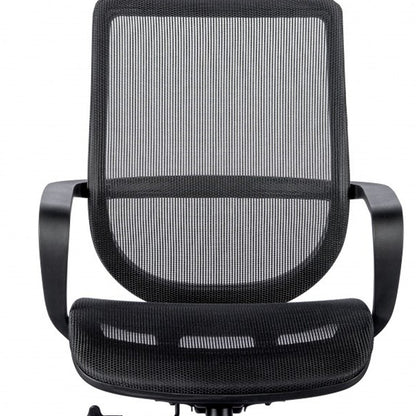 Black Swivel Adjustable Task Chair Mesh Back Plastic Frame