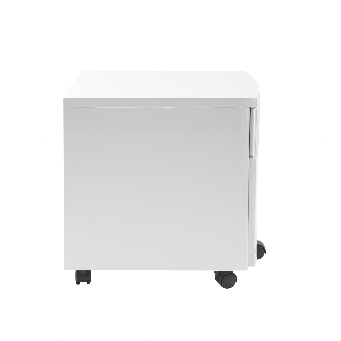 White Two Drawer Rolling Filing Cabinet