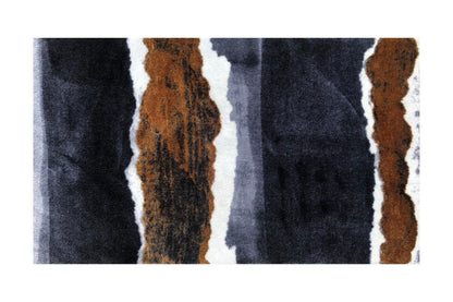 2' x 4' Gray and Brown Abstract Southwest Washable Floor Mat