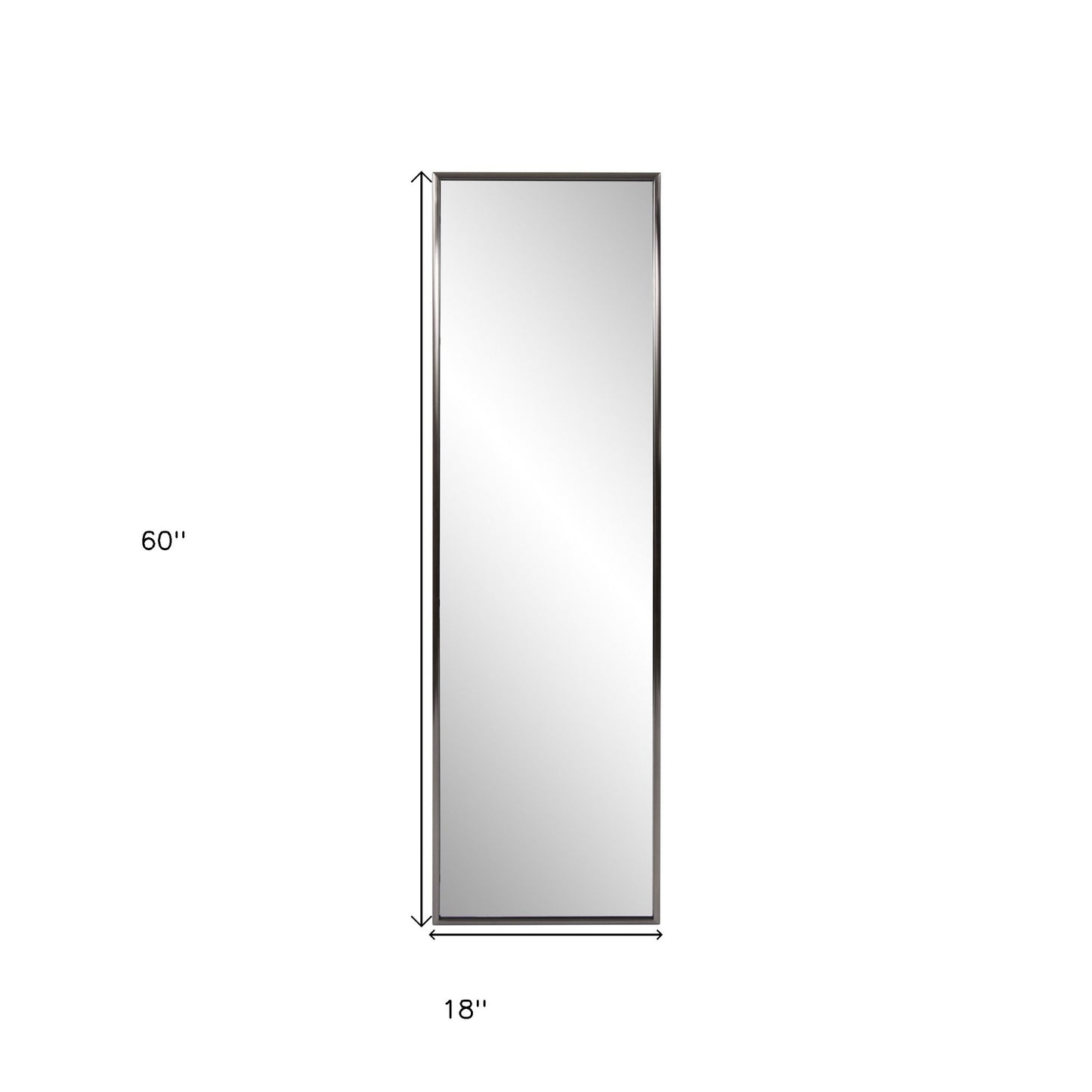 Brushed Titanium Rectangular Full Length Wall Mirror