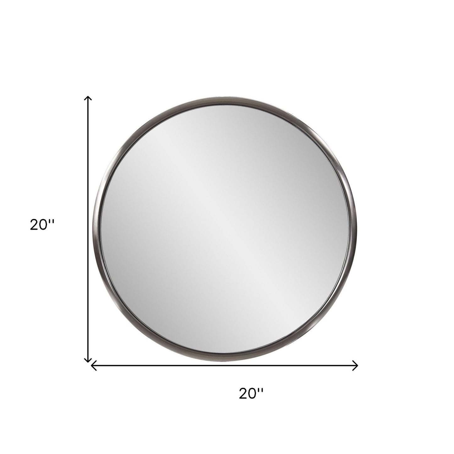 20" Brushed Titanium Round Wall Mirror