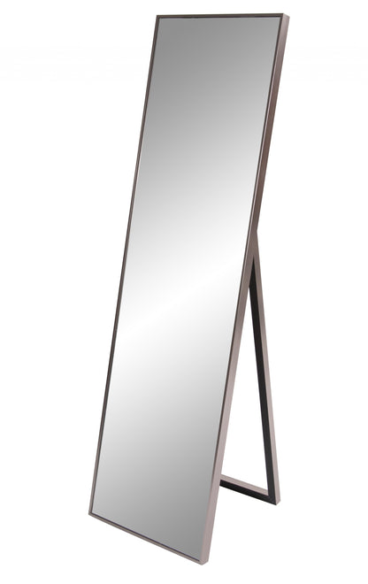 Sleek Brushed Brass Rectangular Full Length Standing Mirror