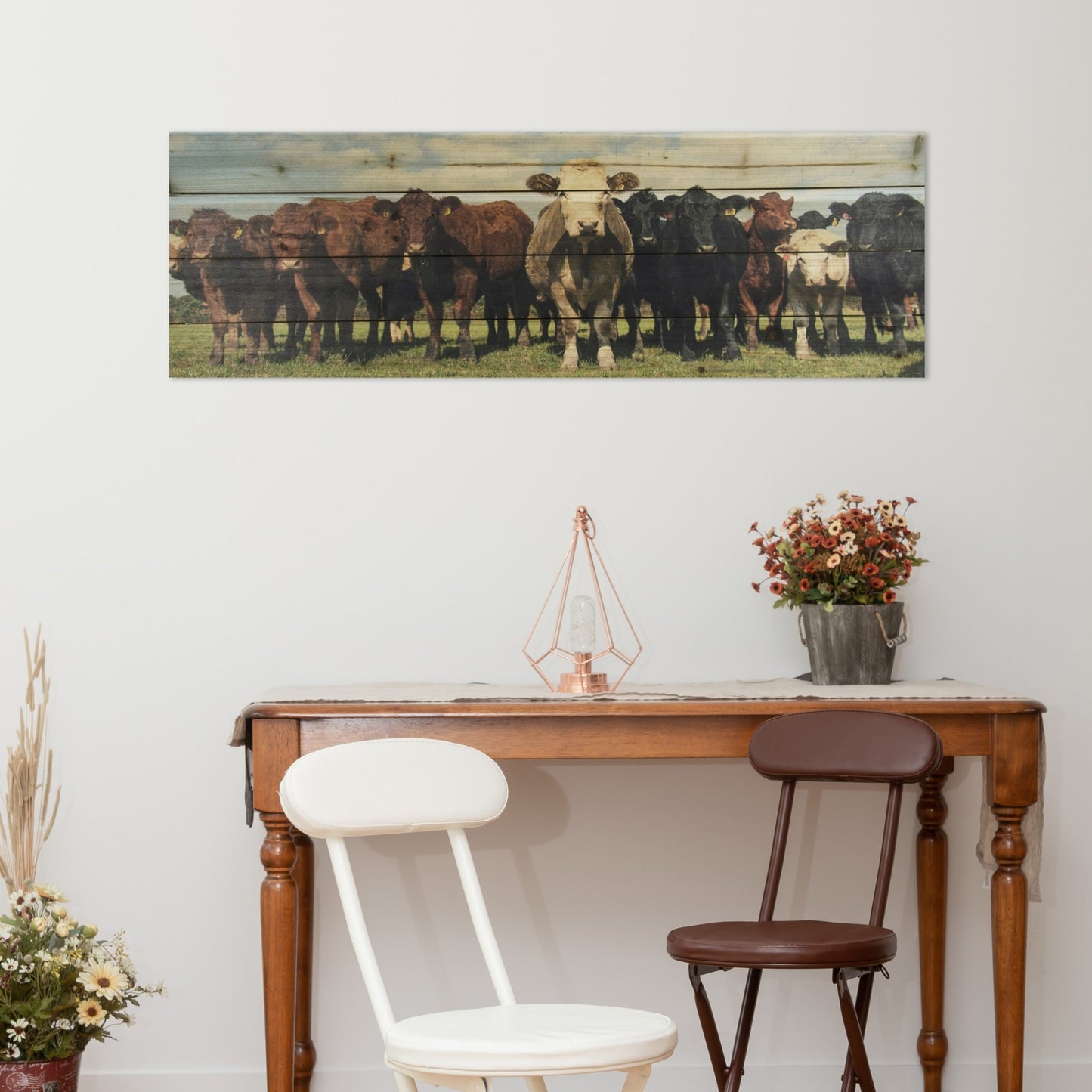 Charming Cow Herd Unframed Photograph Wall Art