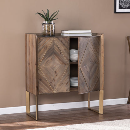 Mod Natural and Gold Reclaimed Wood Accent Cabinet