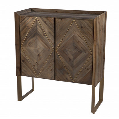 Mod Natural and Gold Reclaimed Wood Accent Cabinet