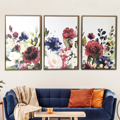 Floral and Bright Garden Framed Canvas Wall Art