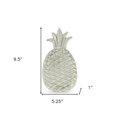 Silver Cast Iron Pineapple Centerpiece Shallow Bowl