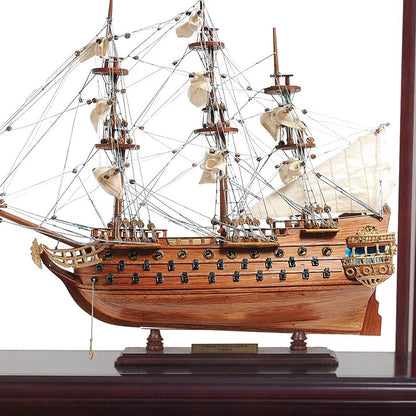 50" Wood Brown San Felipe Hand Painted Sculpture with Case