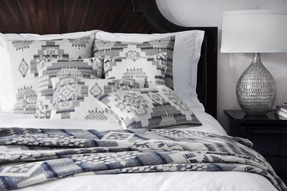 16" Ultra Soft Light Gray Southwest Handmade Pillow Cover