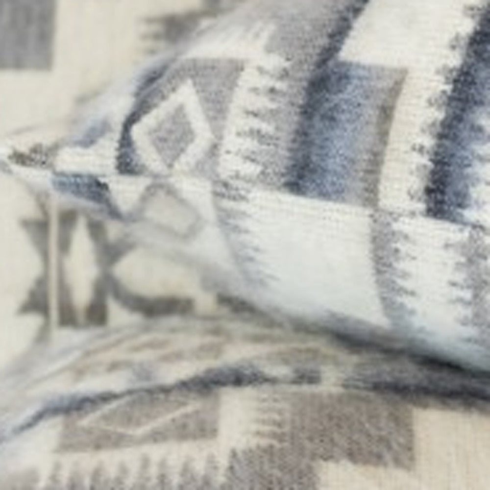 Ultra Soft Light Gray Southwest Handmade Lumbar Pillow Cover