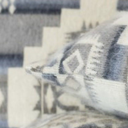 Ultra Soft Light Gray Southwest Handmade Lumbar Pillow Cover