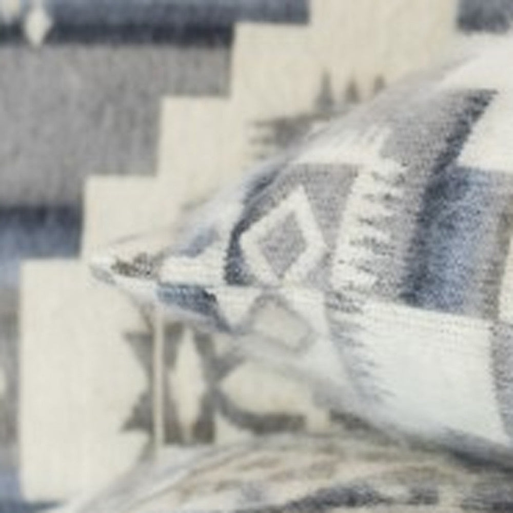 Ultra Soft Light Gray Southwest Handmade Lumbar Pillow Cover