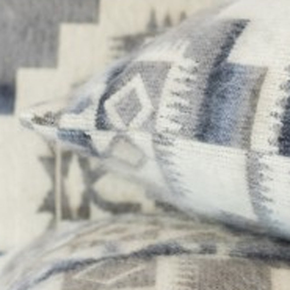 Ultra Soft Light Gray Southwest Handmade Lumbar Pillow Cover