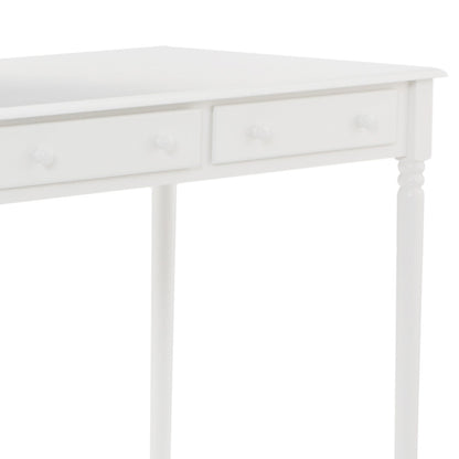 Crisp White Desk with Drawers