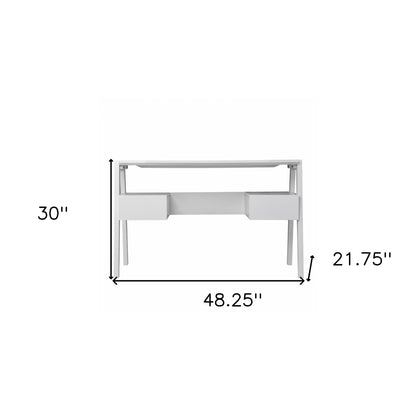 Metallic White Modern Writing Desk