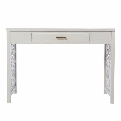 Gray Lattice Desk with Storage