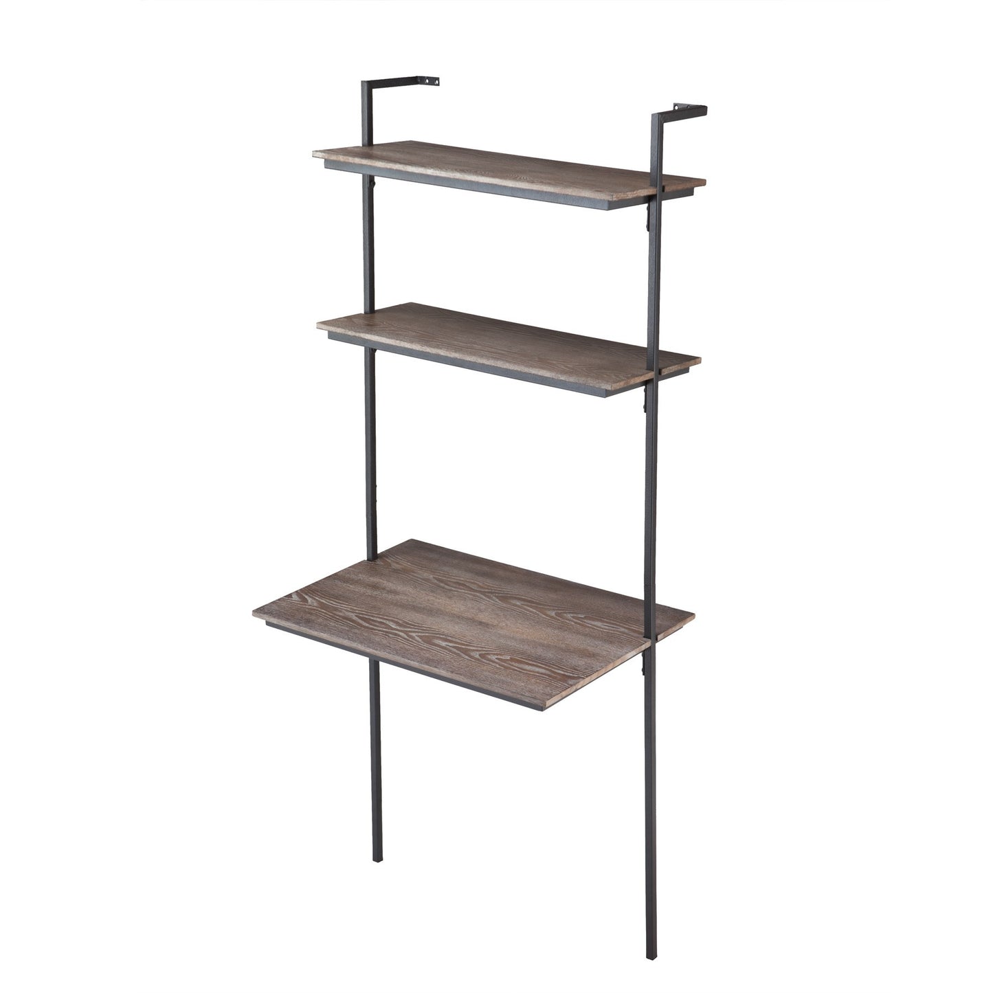 Burnt Oak Wall Mounted Floating Desk