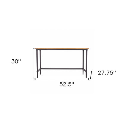 53" Natural And Black Writing Desk