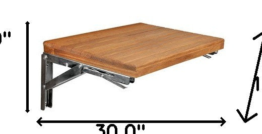 30" Premium Wall Mount Teak Shower Bench