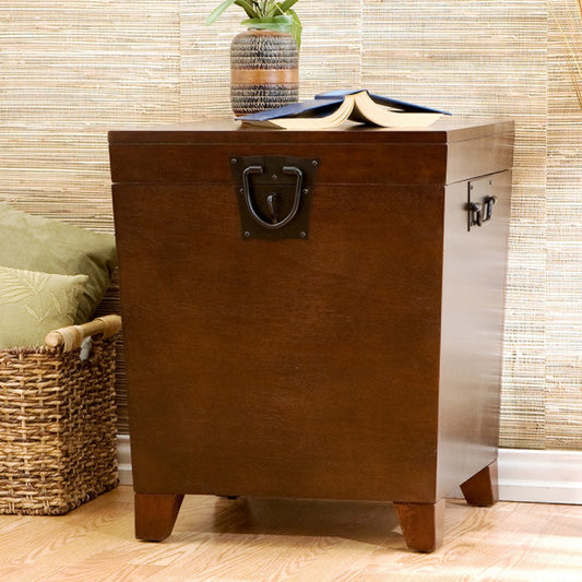 24" Brown Solid Wood And Manufactured Wood Square End Table
