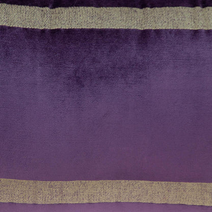 Boho Purple with Gold Fringe Decorative Lumbar Throw Pillow