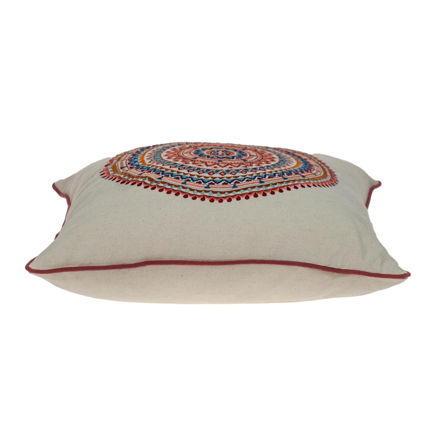 Mandala Embroidered Multicolor Throw Pillow