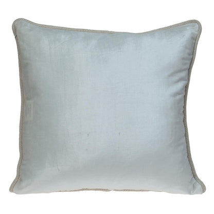 Reversible Ivory and Pink Square Velvet Throw Pillow