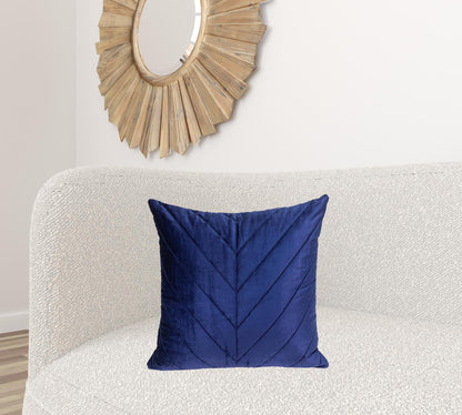 Quilted Velvet Arrows Blue Decorative Throw Pillow