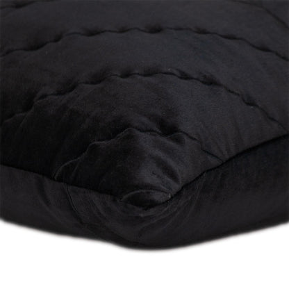 Quilted Velvet Arrows Black Decorative Throw Pillow