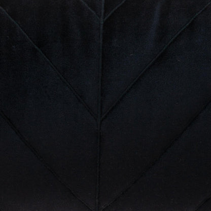 Quilted Velvet Arrows Black Decorative Lumbar Pillow