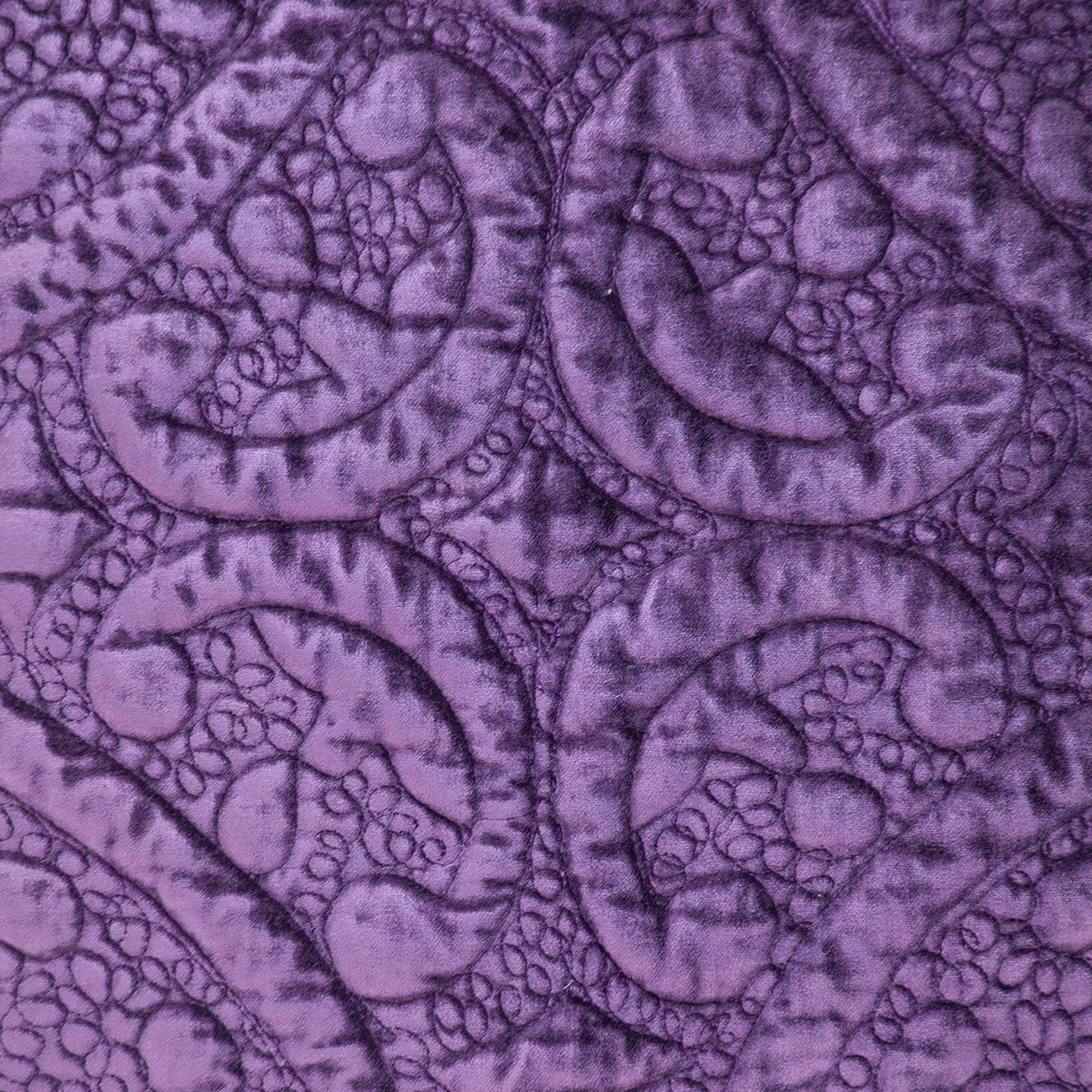 Purple Quilted Velvet Square Throw Pillow