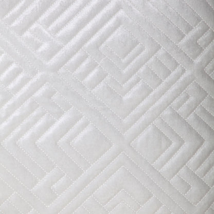 Quilted White Decorative Throw Pillow